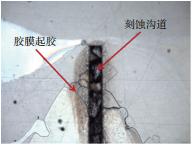 圖8? 刻蝕導(dǎo)致膠膜脫落失效