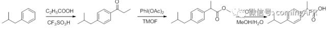 布洛芬的全合成反應方程式