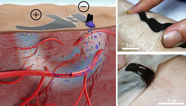 基于電化學雙通道的無創(chuàng)血糖測量方法示意圖和實驗圖。