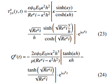 電場驅動作用下切應力和流率的分布規律