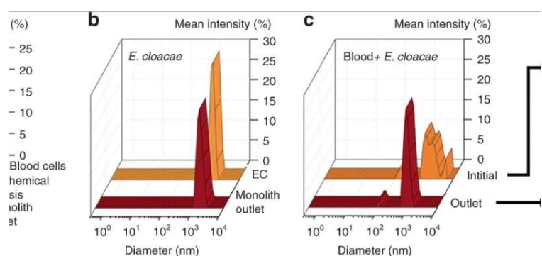 使用微流控整體裝置從血液中分離完整細菌