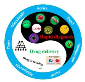 圖1、紙基微流控芯片在快速診斷和藥物控釋中的應(yīng)用